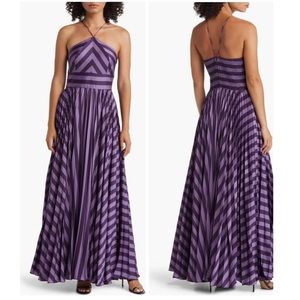 NWT Hutch Dolly Halter Maxi Purple Tonal Stripe Size XS